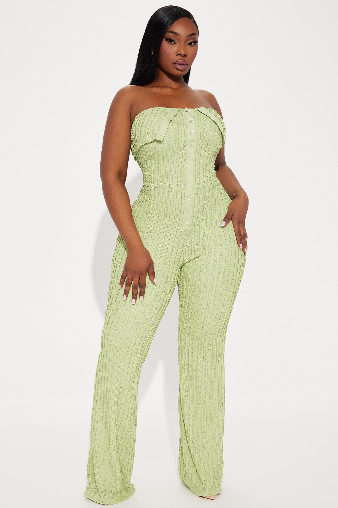 Lover Of Brunch Jumpsuit  - Sage Product Image