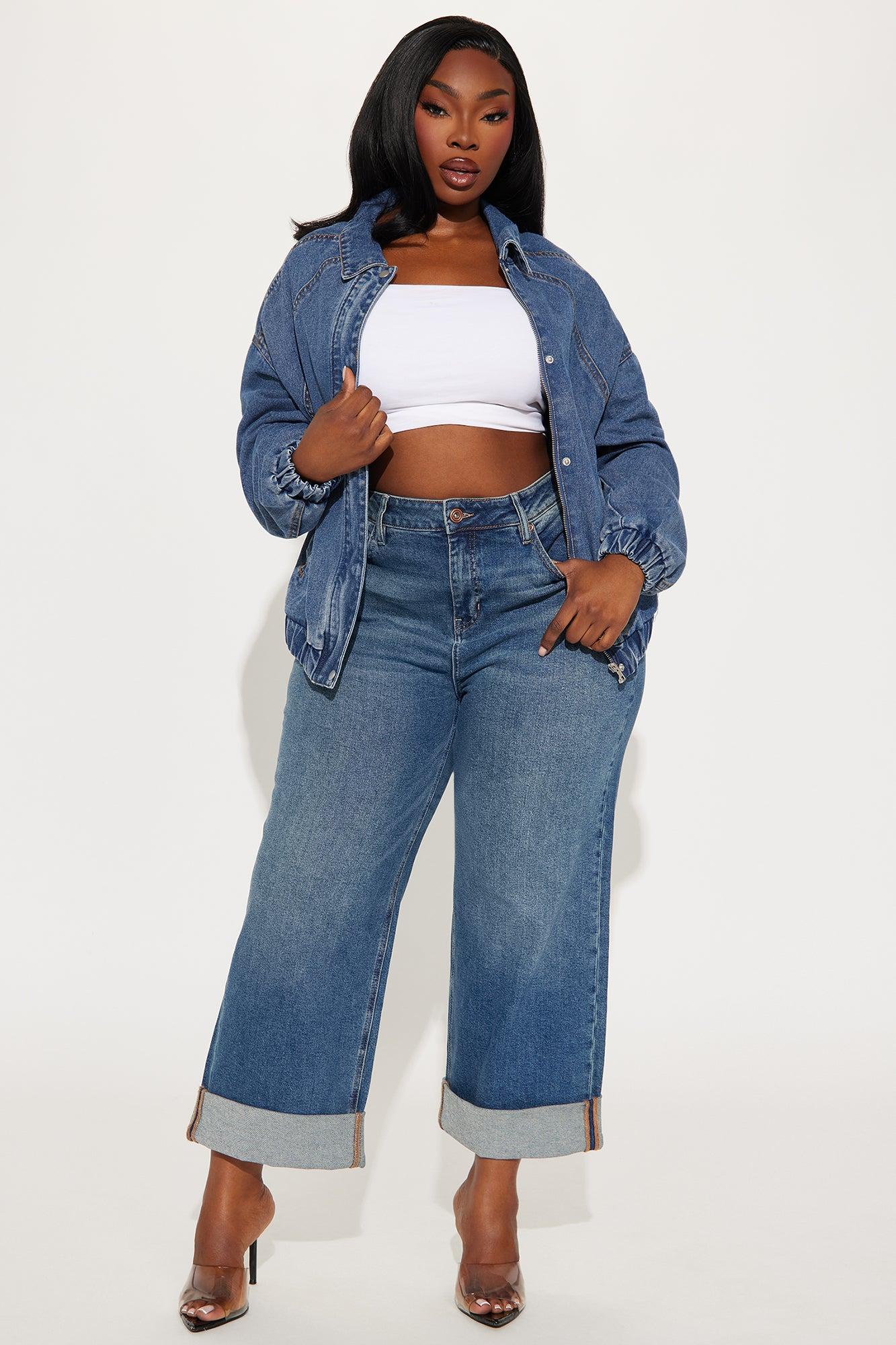 Such Big Talk Denim Bomber Jacket - Dark Wash Product Image