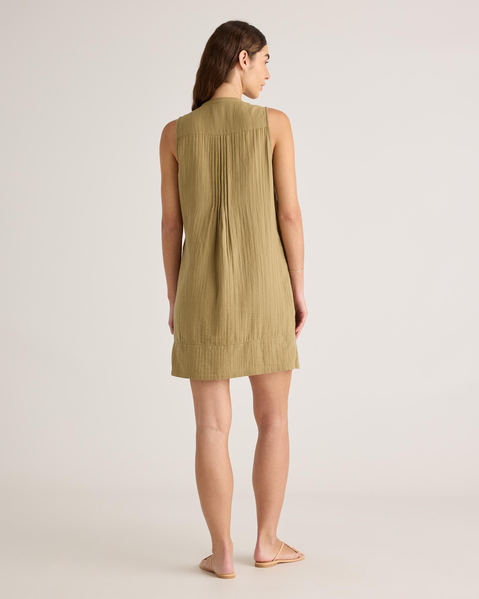 Quince | Women's Gauze Sleeveless Swing Dress Organic Cotton Product Image