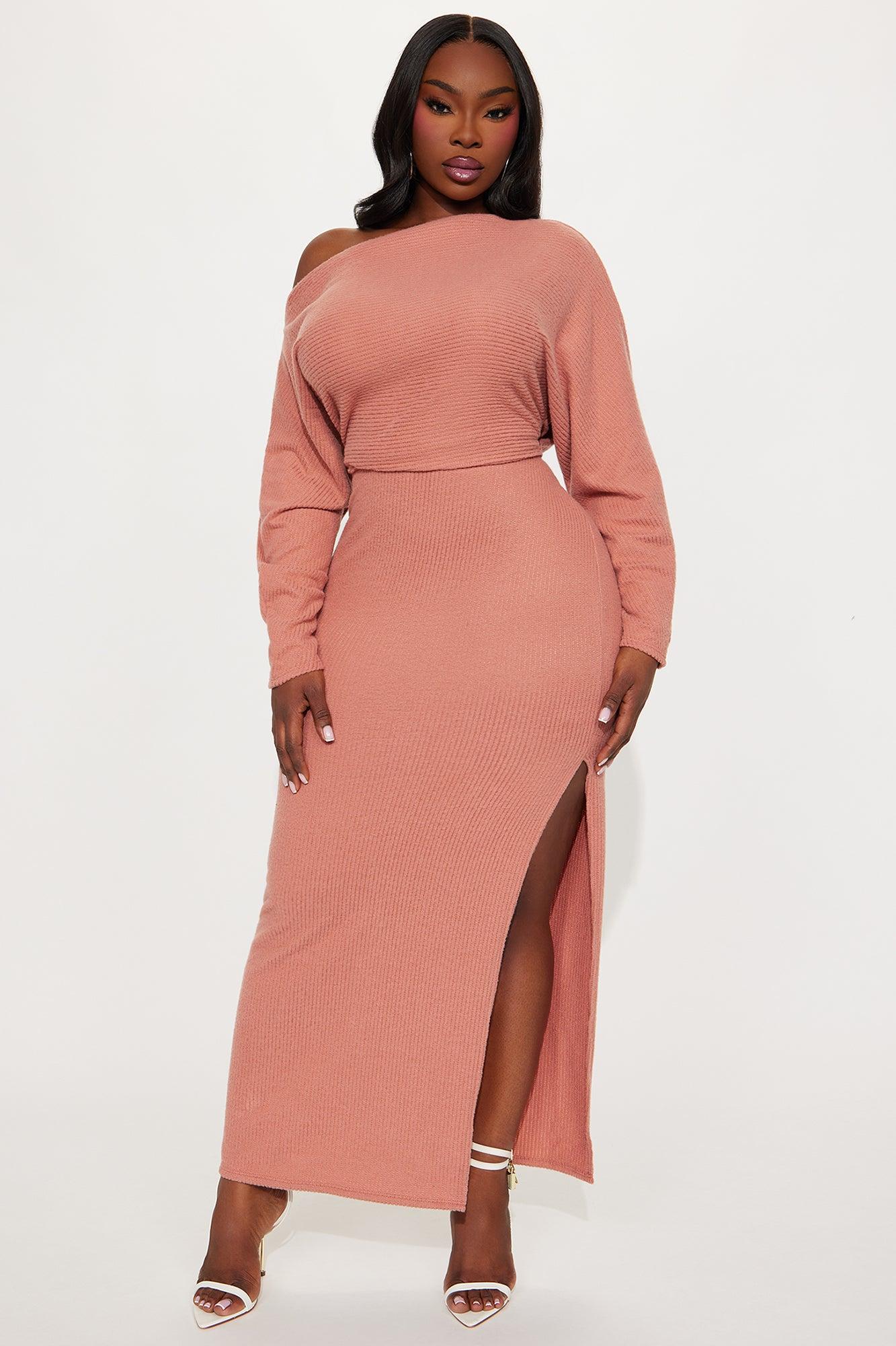 Cornelia Sweater Maxi Dress - Mauve Female Product Image