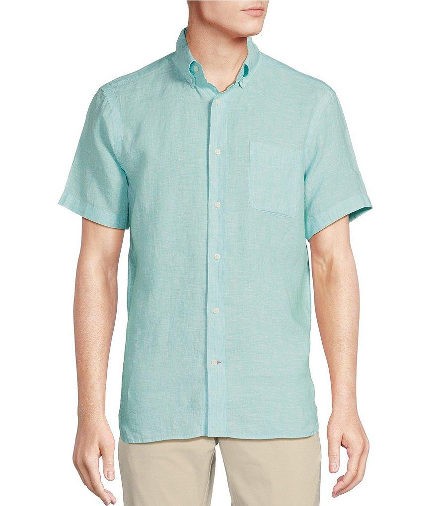 Cremieux Blue Label Solid Linen Short Sleeve Woven Shirt Product Image