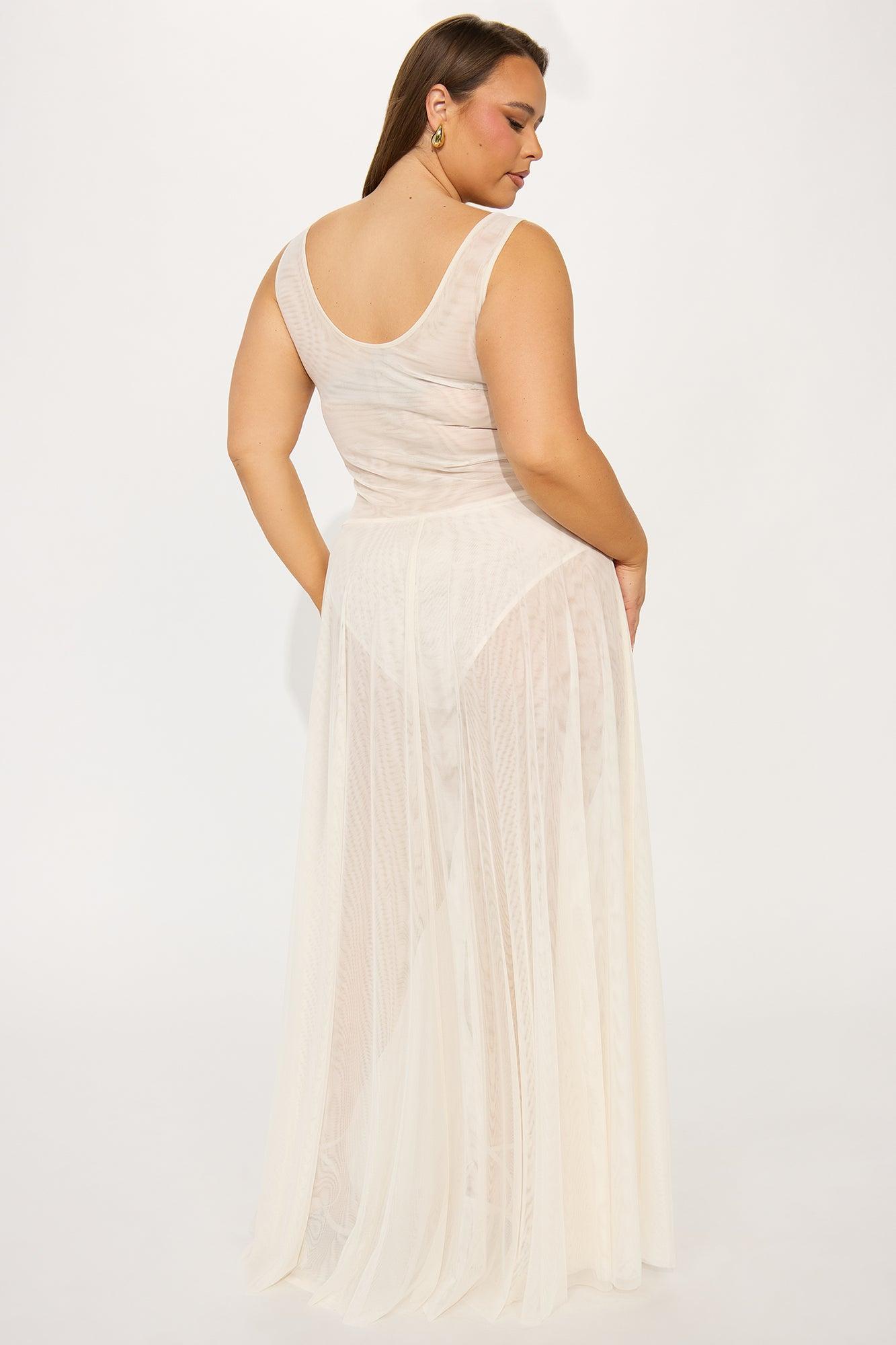 Bungalow Sheer Mesh Maxi Dress - Cream Product Image