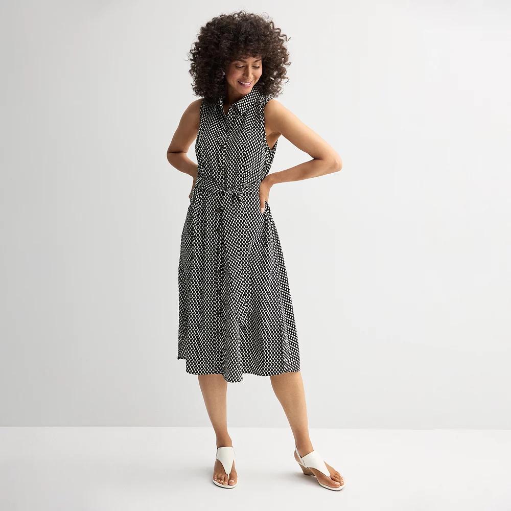 Women's Croft & Barrow® Y-Neck Shirtdress,  Product Image