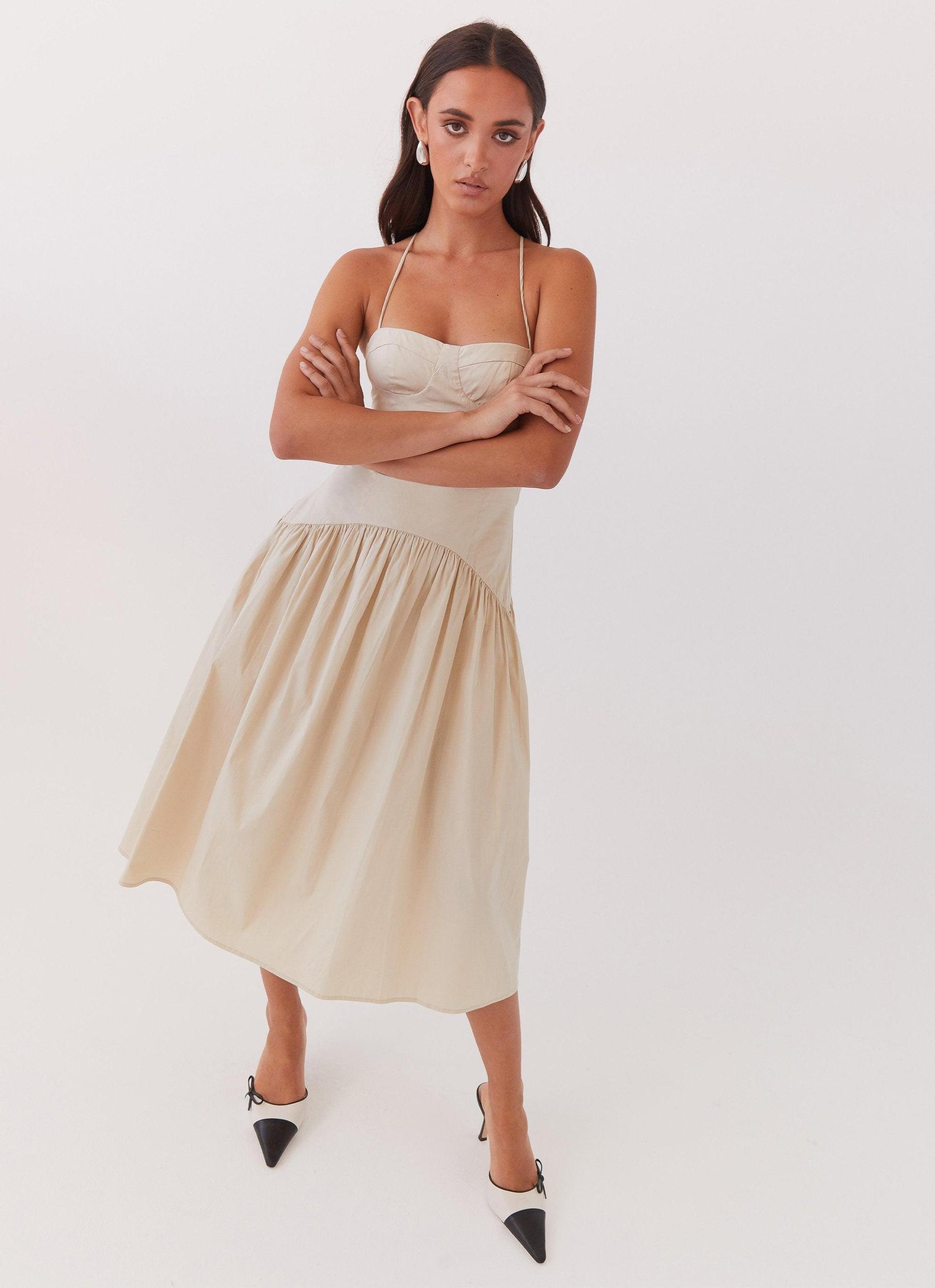 Yvette Corset Midi Dress - Desert Sage Product Image