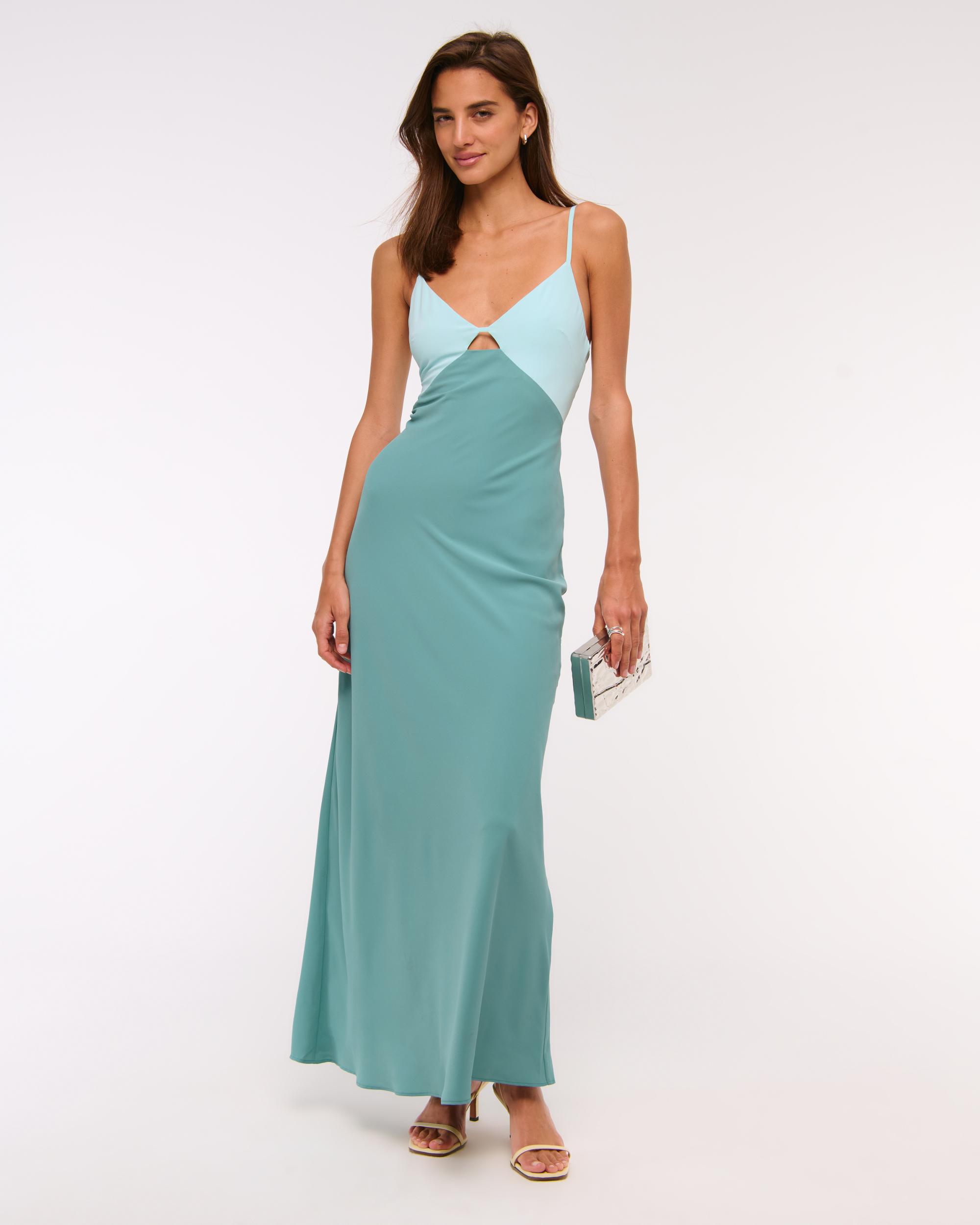 The A&F Julia Slip Cutout Maxi Dress Product Image
