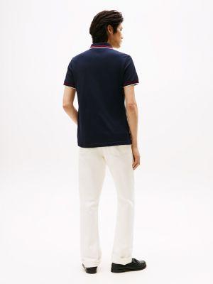 Slim Fit Stripe-Cuff Stretch Pique Polo Product Image