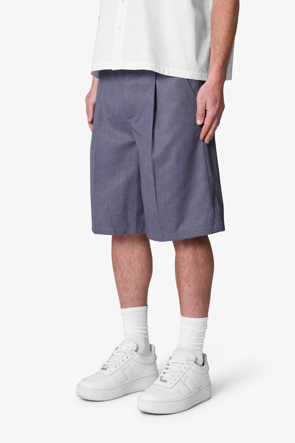 Big Pleated Shorts - Grey Product Image