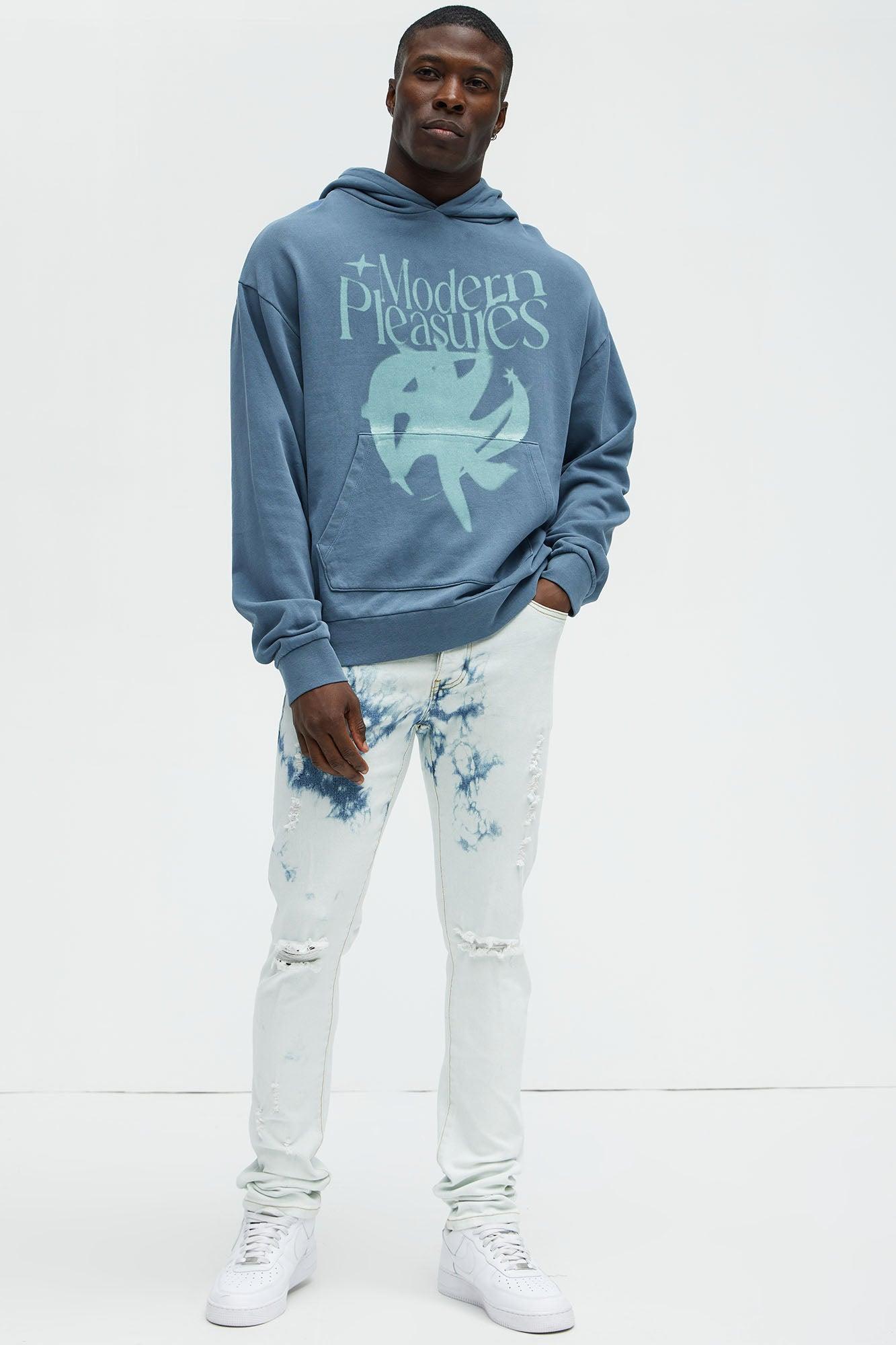 Drop It Bleached Stacked Skinny Jeans - Bleach Blue Wash Product Image