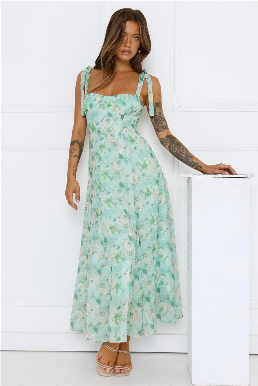 Meadow Song Maxi Dress Green Product Image