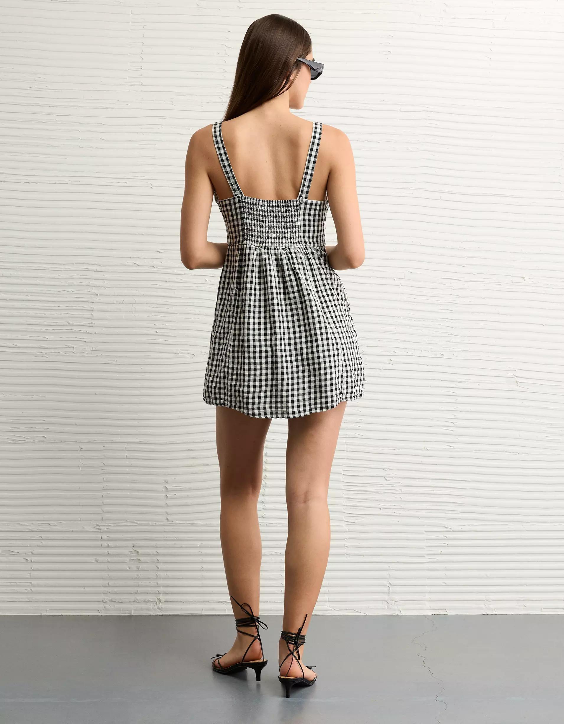 AE Linen-Blend Cut-Out Mini Dress Product Image