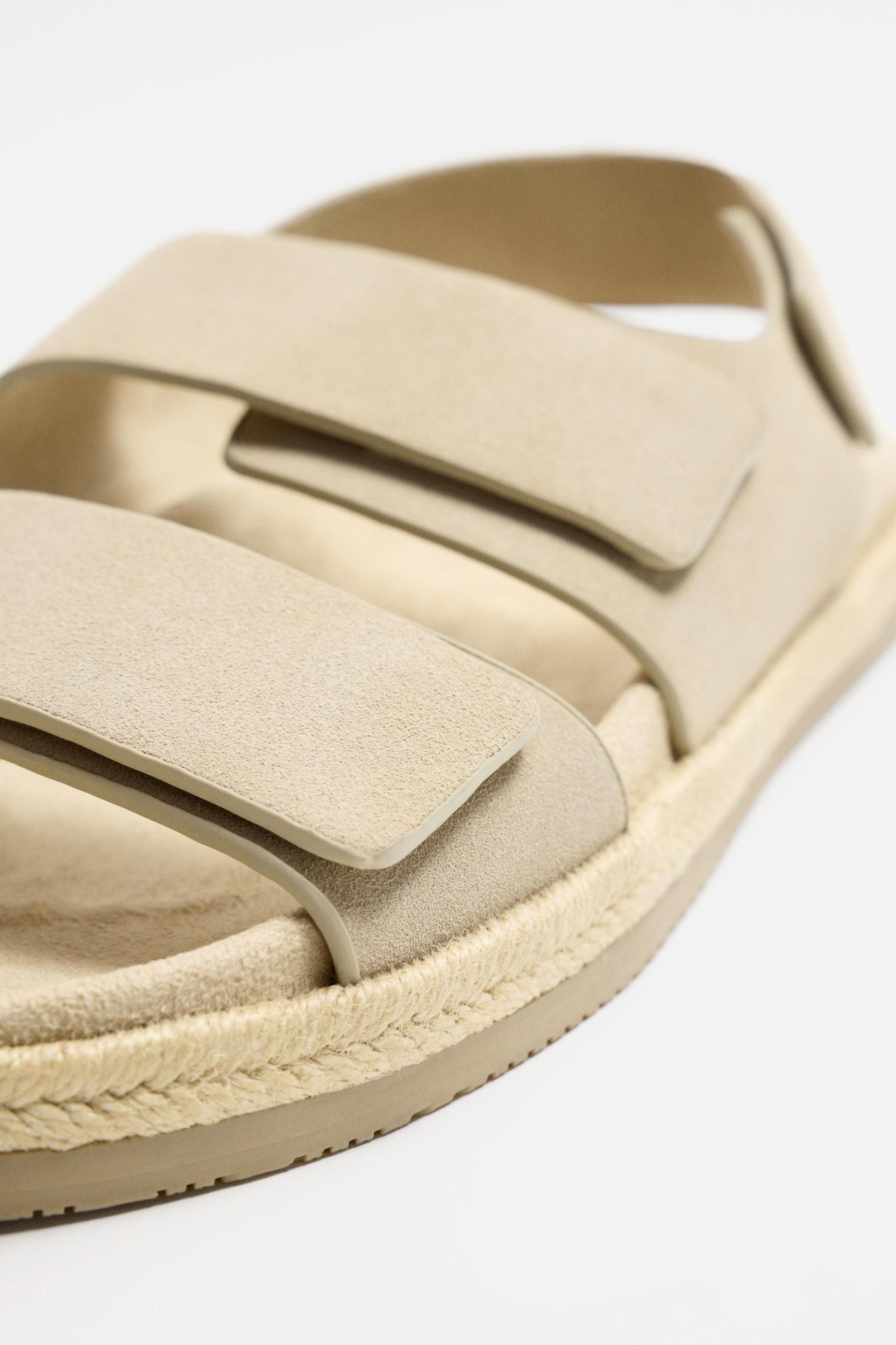 DOUBLE STRAP LEATHER SANDALS Product Image