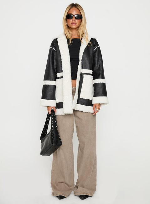 Lexie Faux Leather Jacket Black Product Image