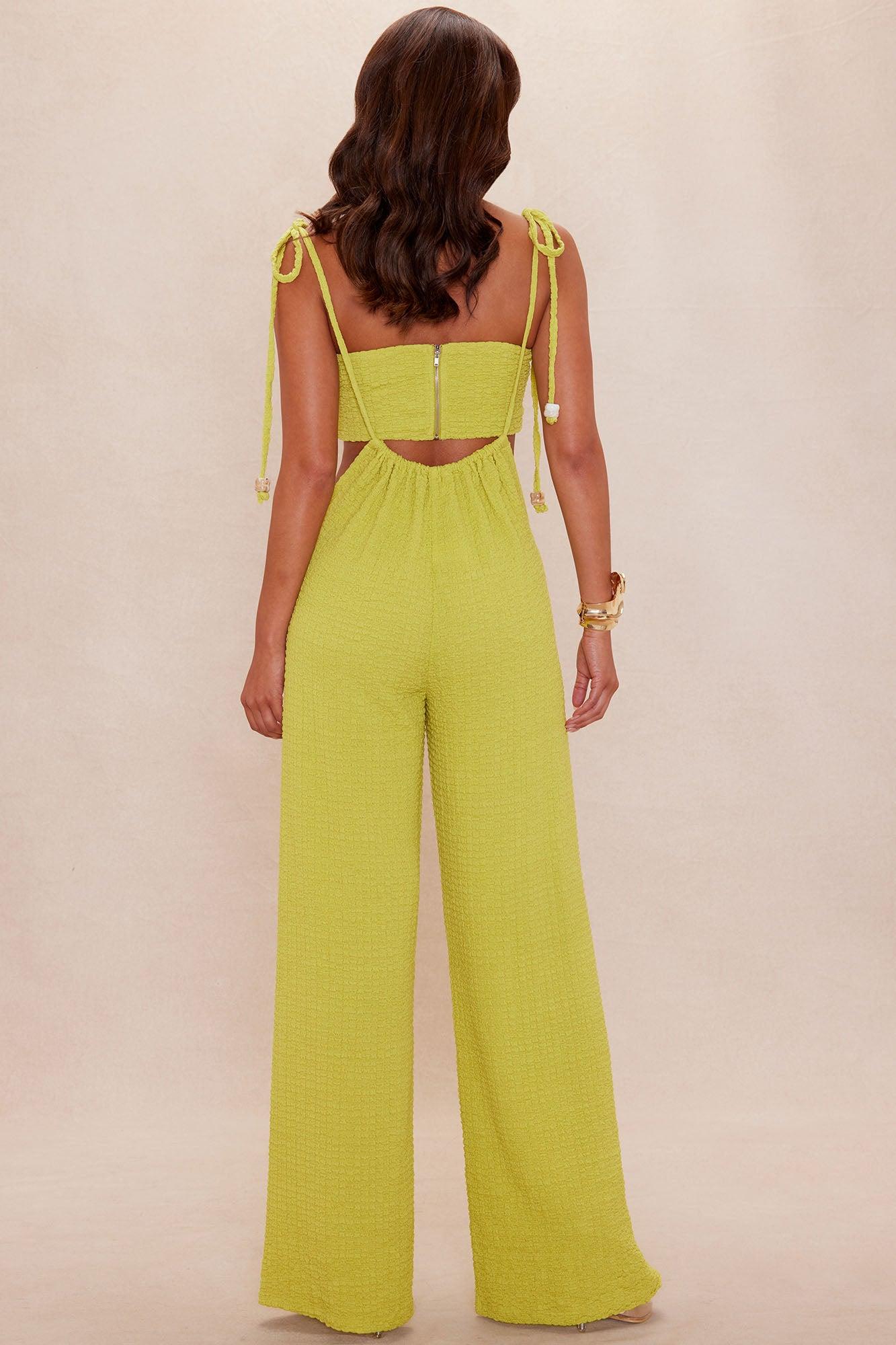 Paloma Textured Overall Pant Set - Green Female Product Image