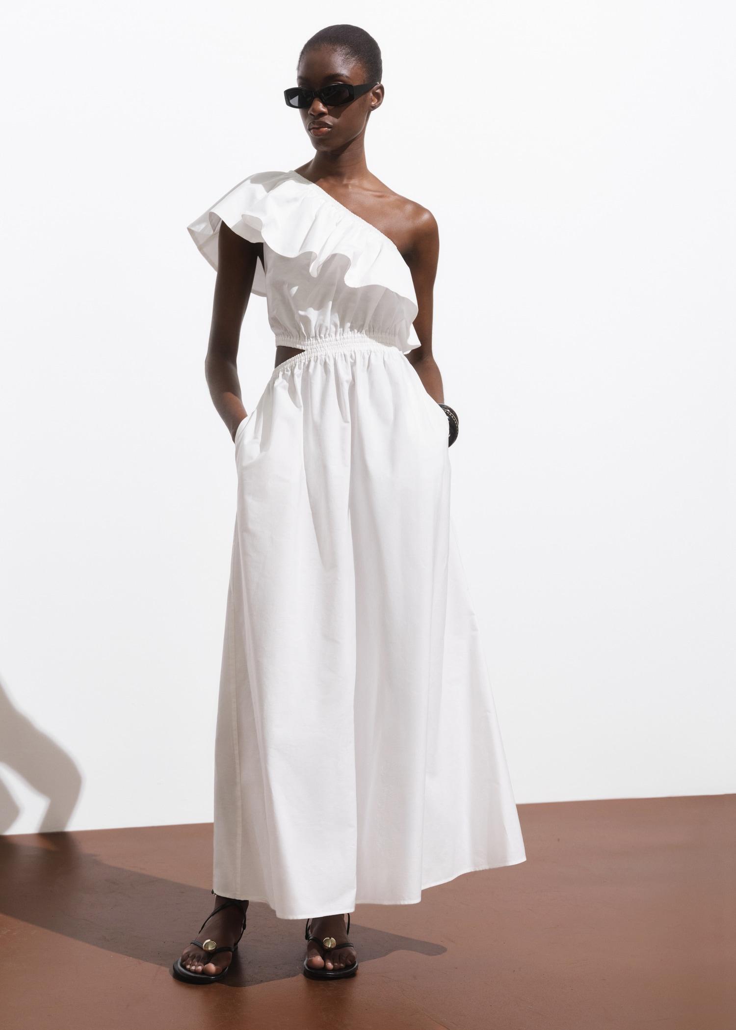 Asymmetrical dress with cut-out - Women | MANGO USA Product Image