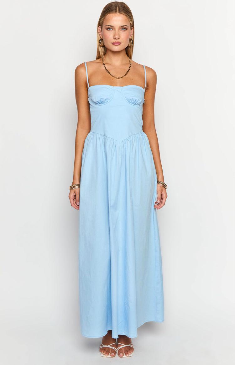 Stay Close Blue Maxi Dress Product Image