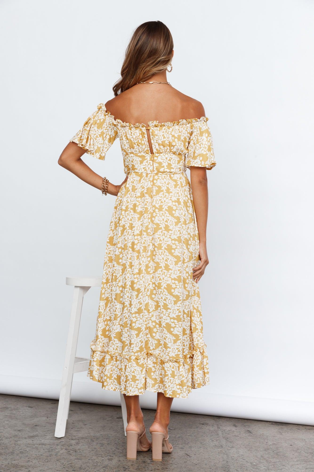 Boho Muse Midi Dress Yellow Product Image