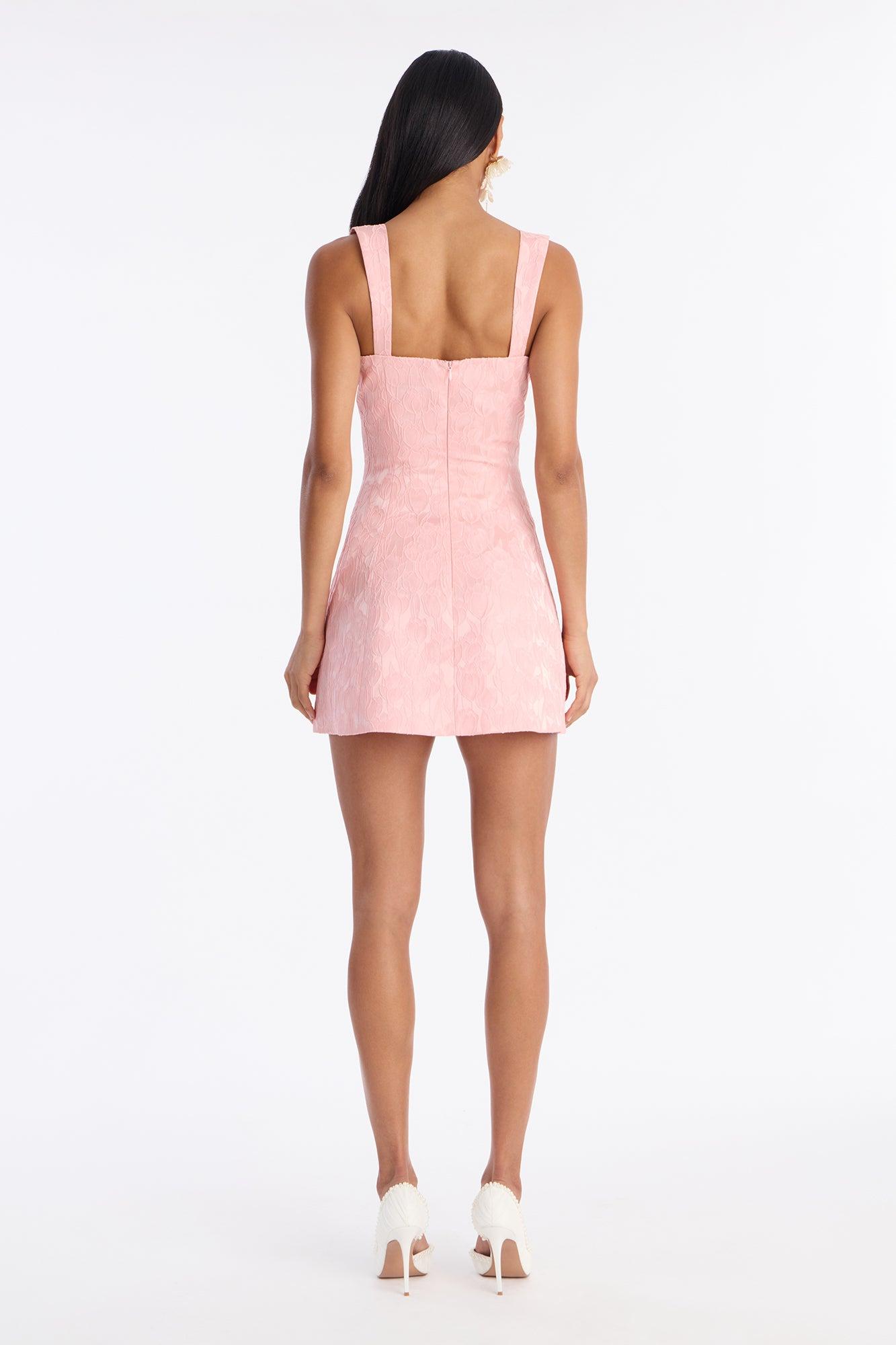 Petal Pout Jacquard Mini Dress - Pink Female Product Image