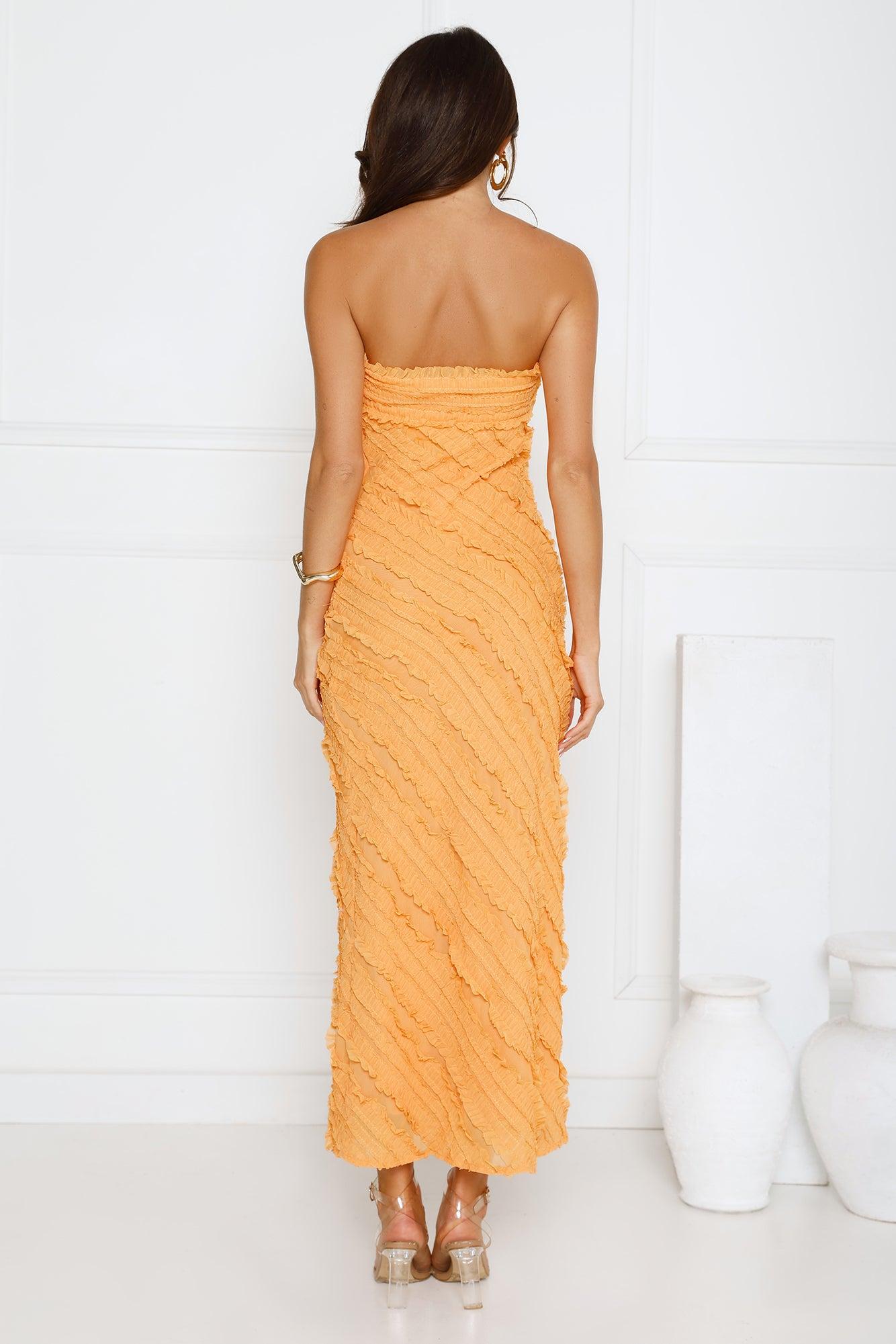 Daydream Delight Strapless Maxi Dress Orange Product Image