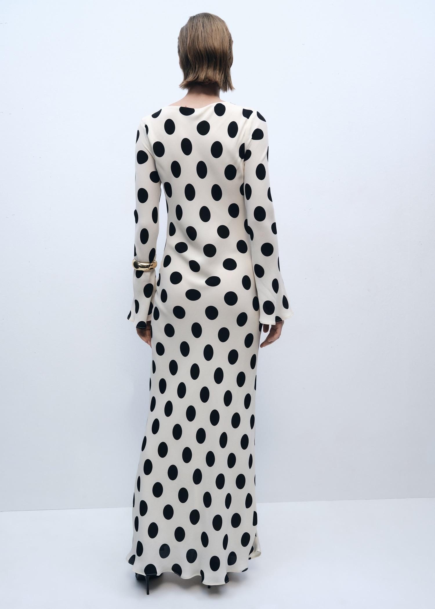 Flared sleeve polka-dot dress - Women | MANGO USA Product Image