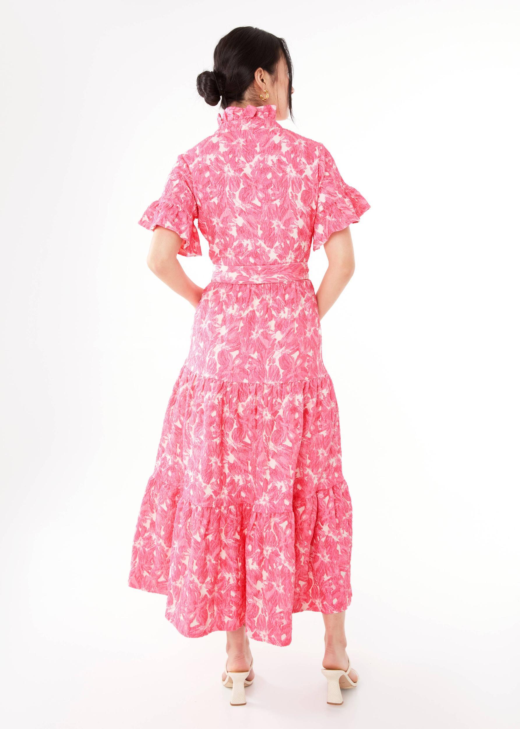 Sadie Hibiscus Jacquard Maxi Dress Product Image