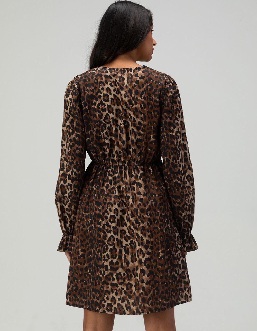 VERO MODA Wild Womens Leopard Long Sleeve Dress - LEOPARD Product Image