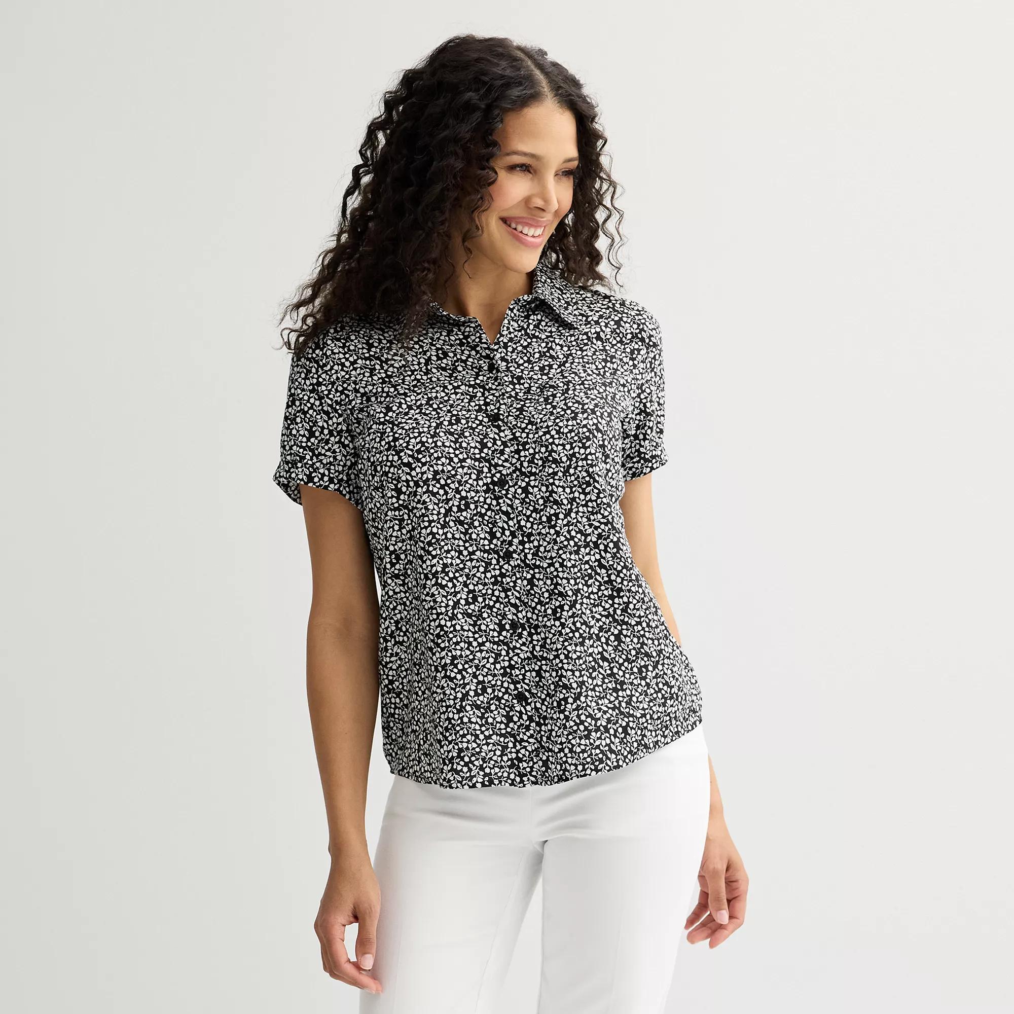 Petite Croft & Barrow Camp Shirt, Womens Product Image