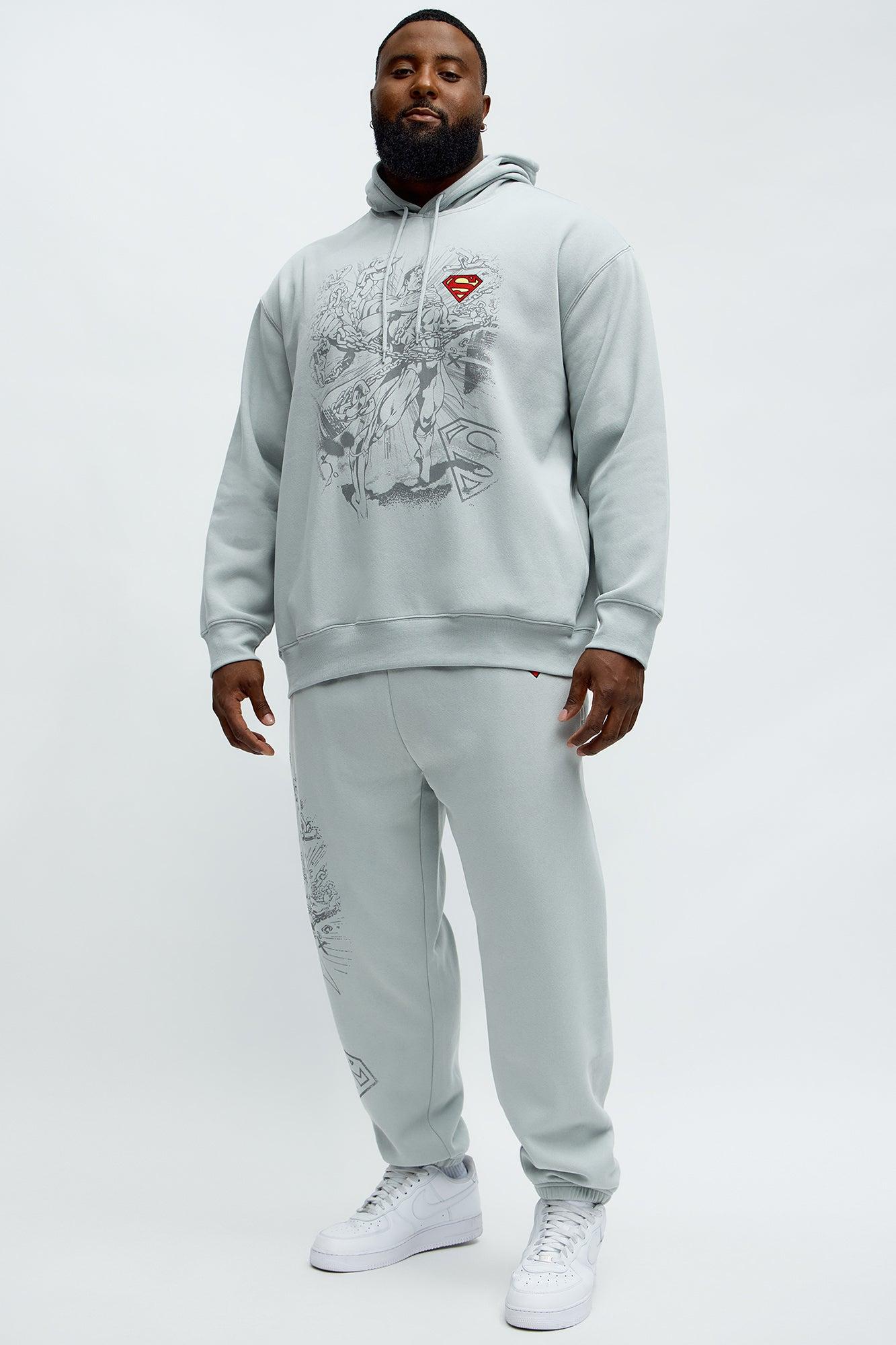 Superman Man Of Steel Hoodie - Grey Product Image