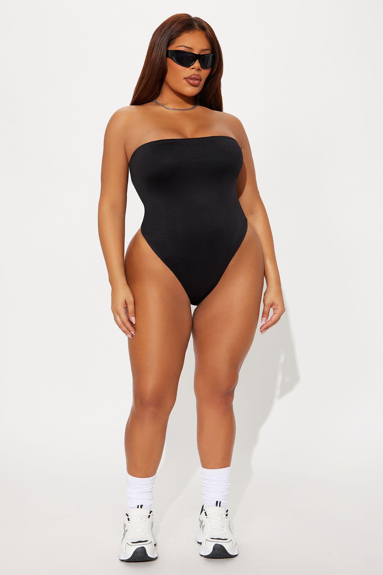 Contour Double Lined Strapless Bodysuit - Black Product Image