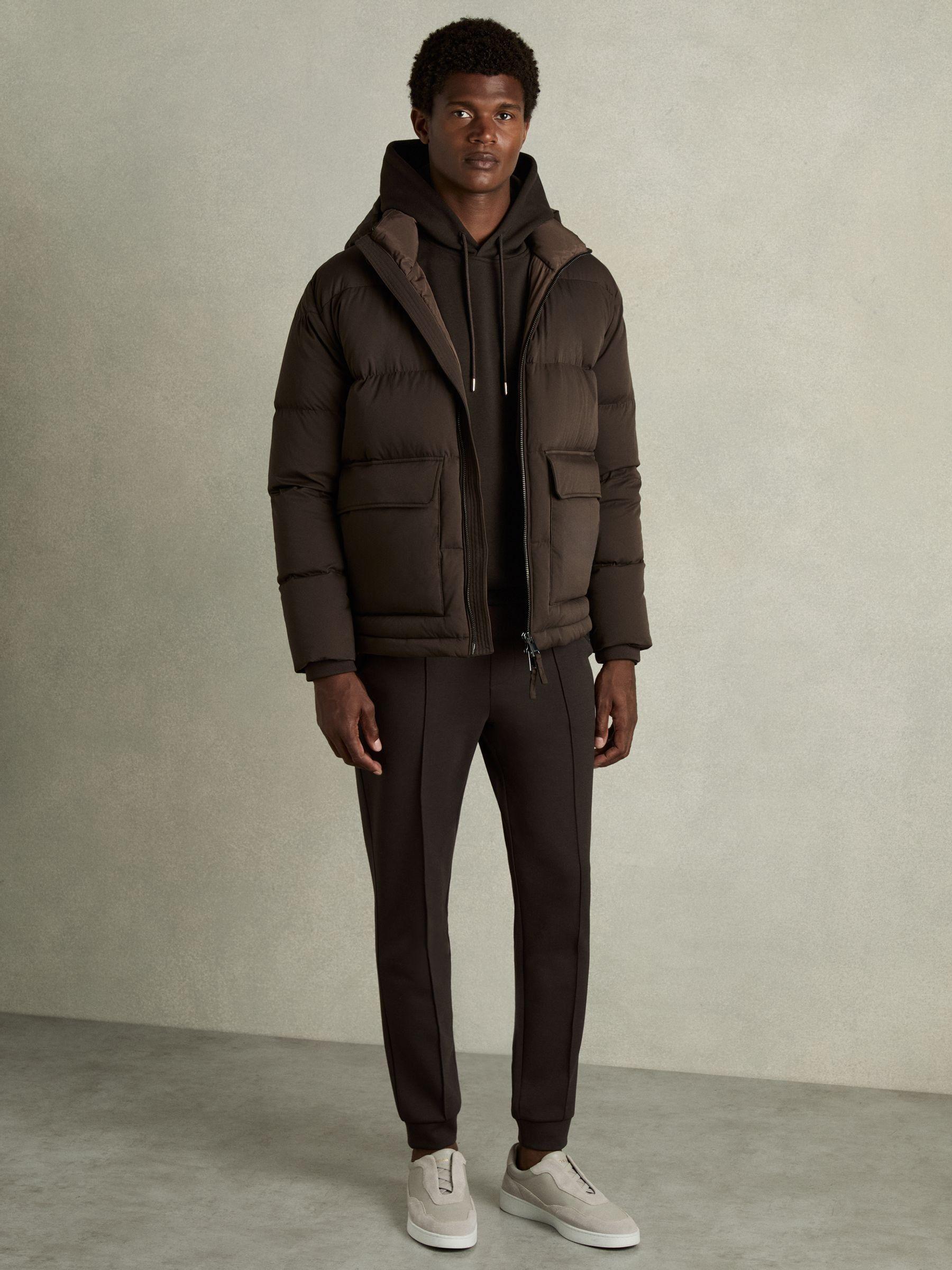 Interlock Jersey Hoodie in Chocolate Brown Product Image