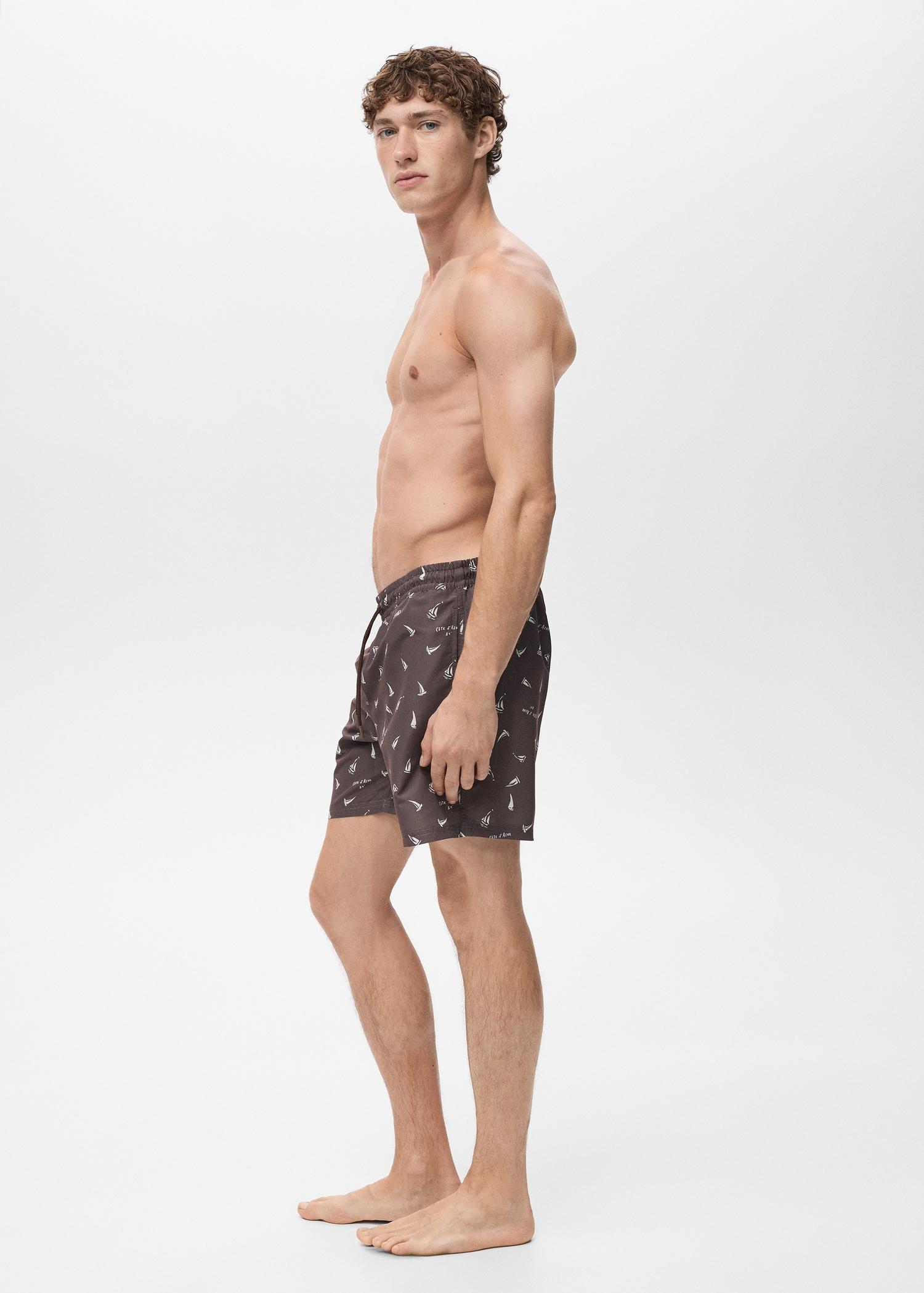 Swimsuit with sailboat print - Men | MANGO USA Product Image