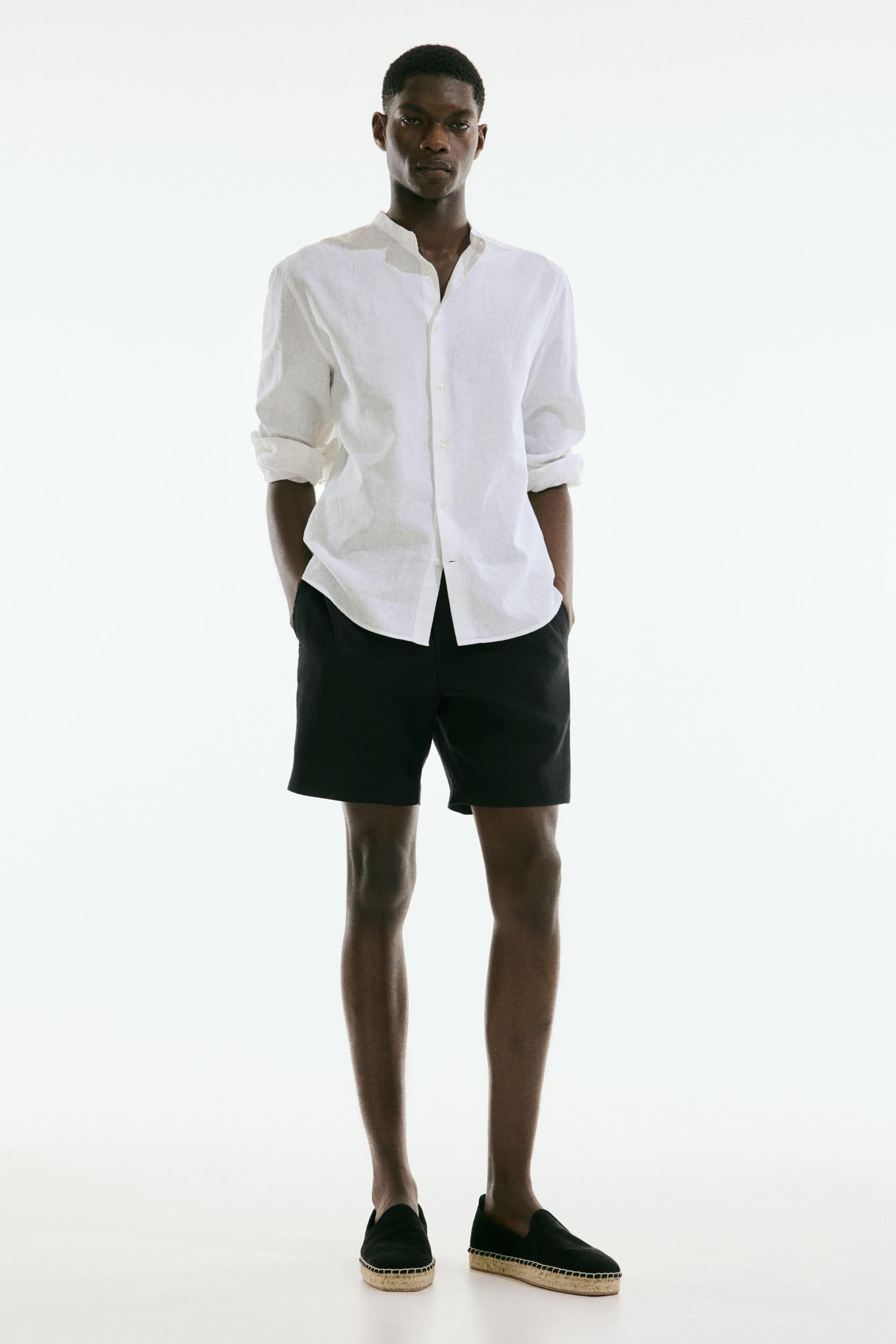 Regular-Fit Linen-Blend Shirt Product Image