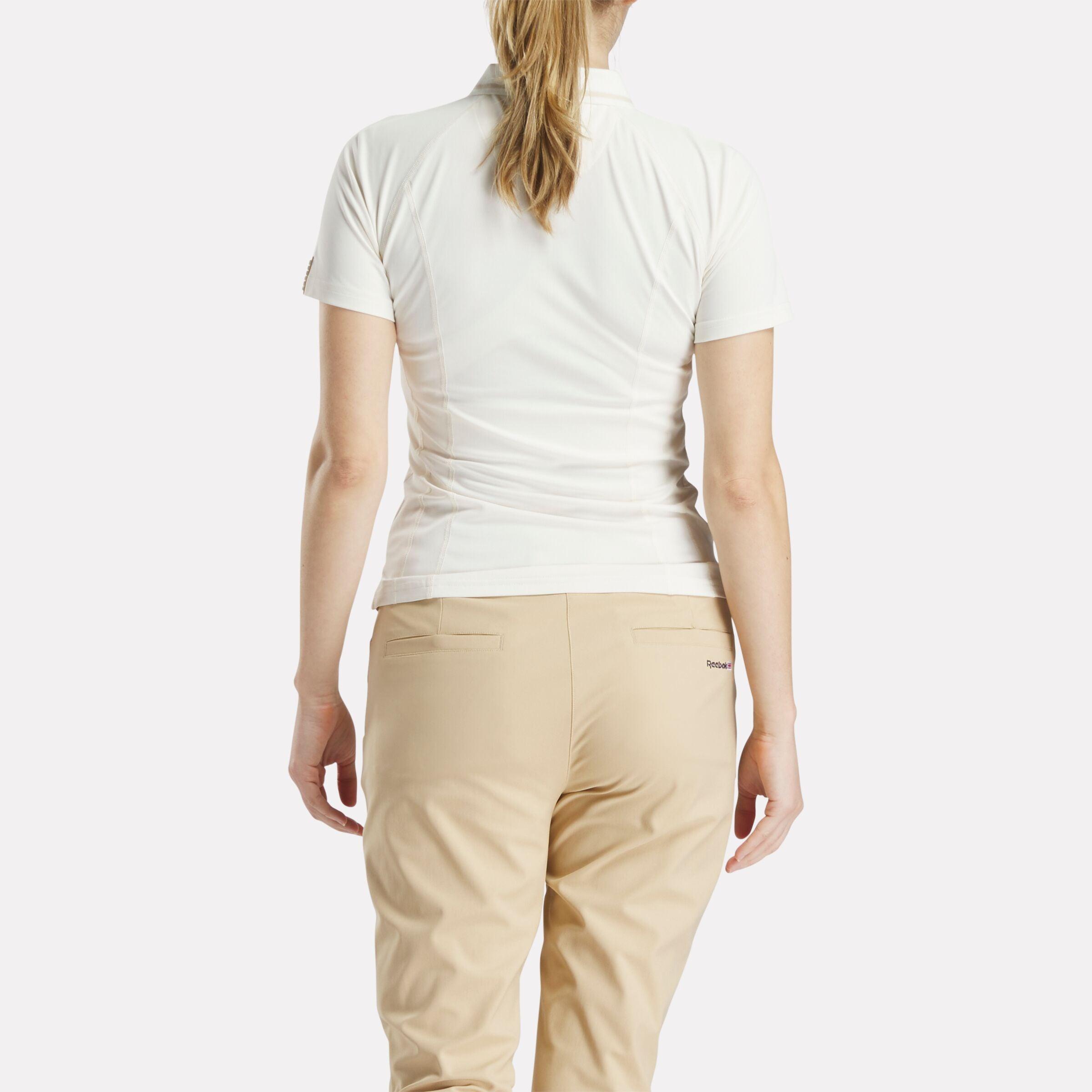 Women's Short Sleeve Zip Bodycon Golf Polo Shirt Female Product Image