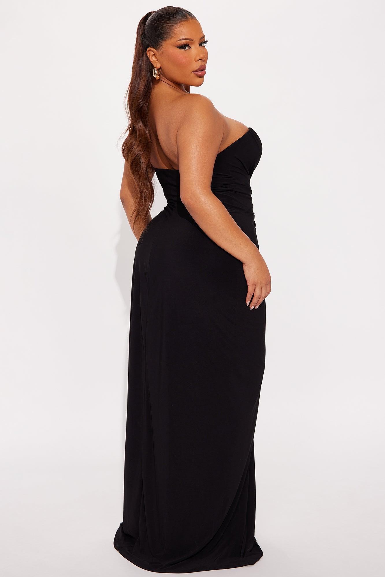 Melody Ruched Maxi Dress - Black Female Product Image