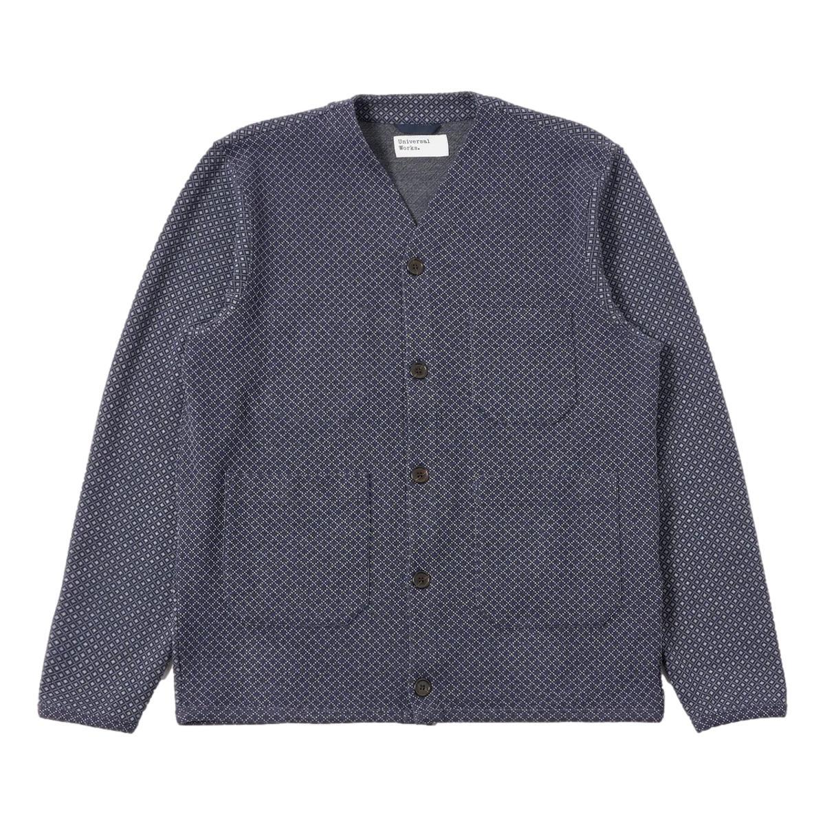 Cardigan Navy Cotton Mix Fleece Product Image