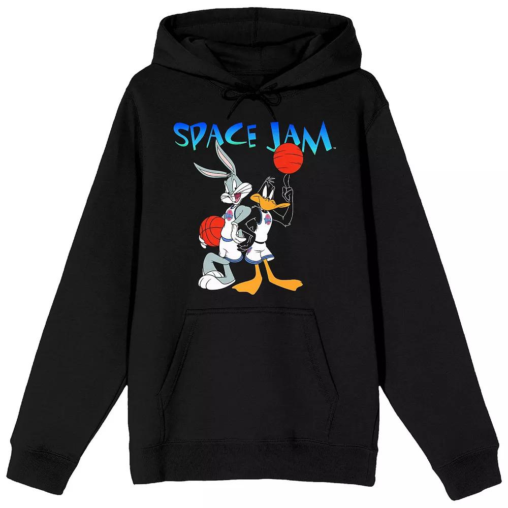 Men's Space Jam 1996 Bugs & Daffy Graphic Hoodie, Size: XL, Black Product Image