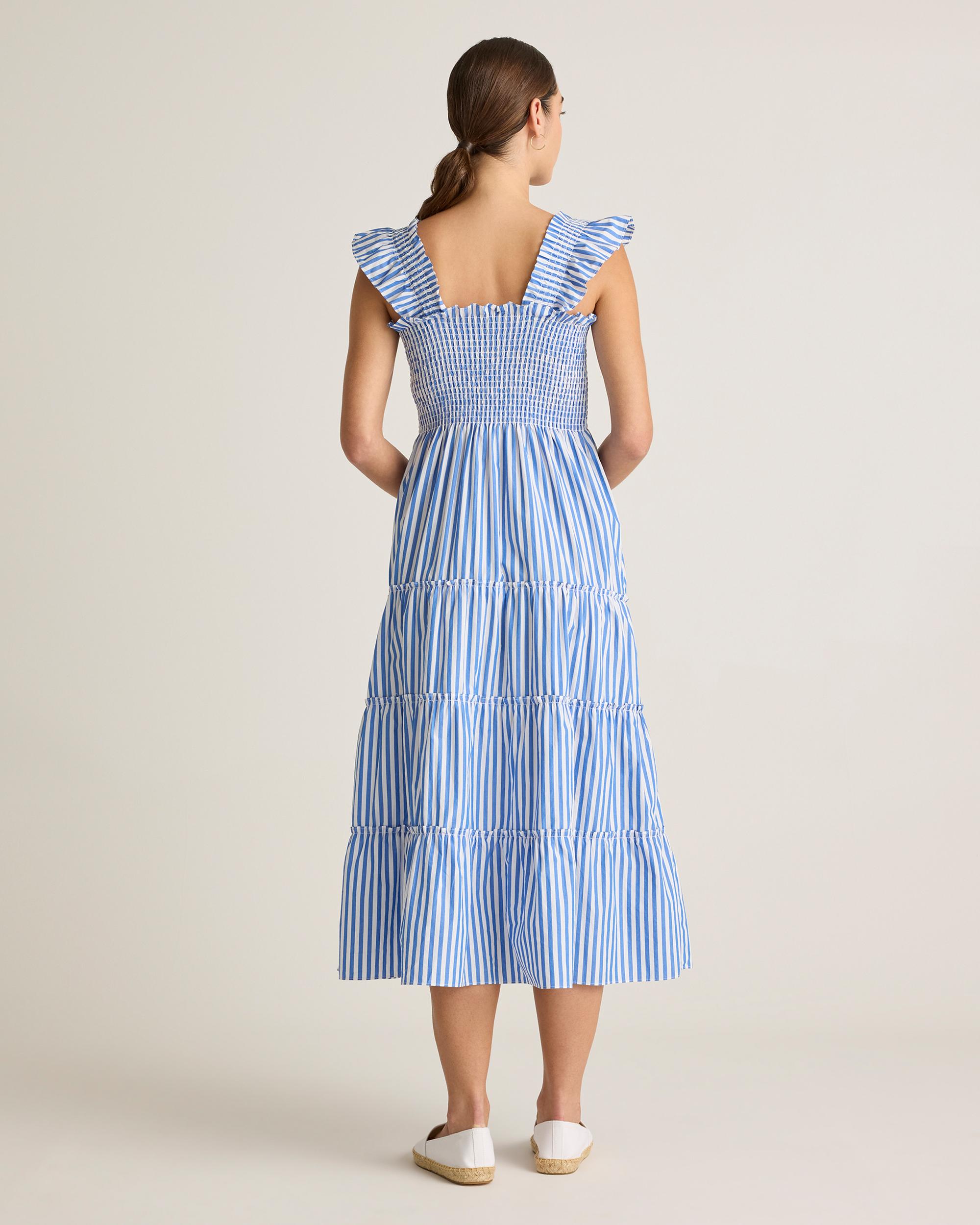 Quince | Women's Poplin Smocked Midi Dress Organic Cotton Product Image