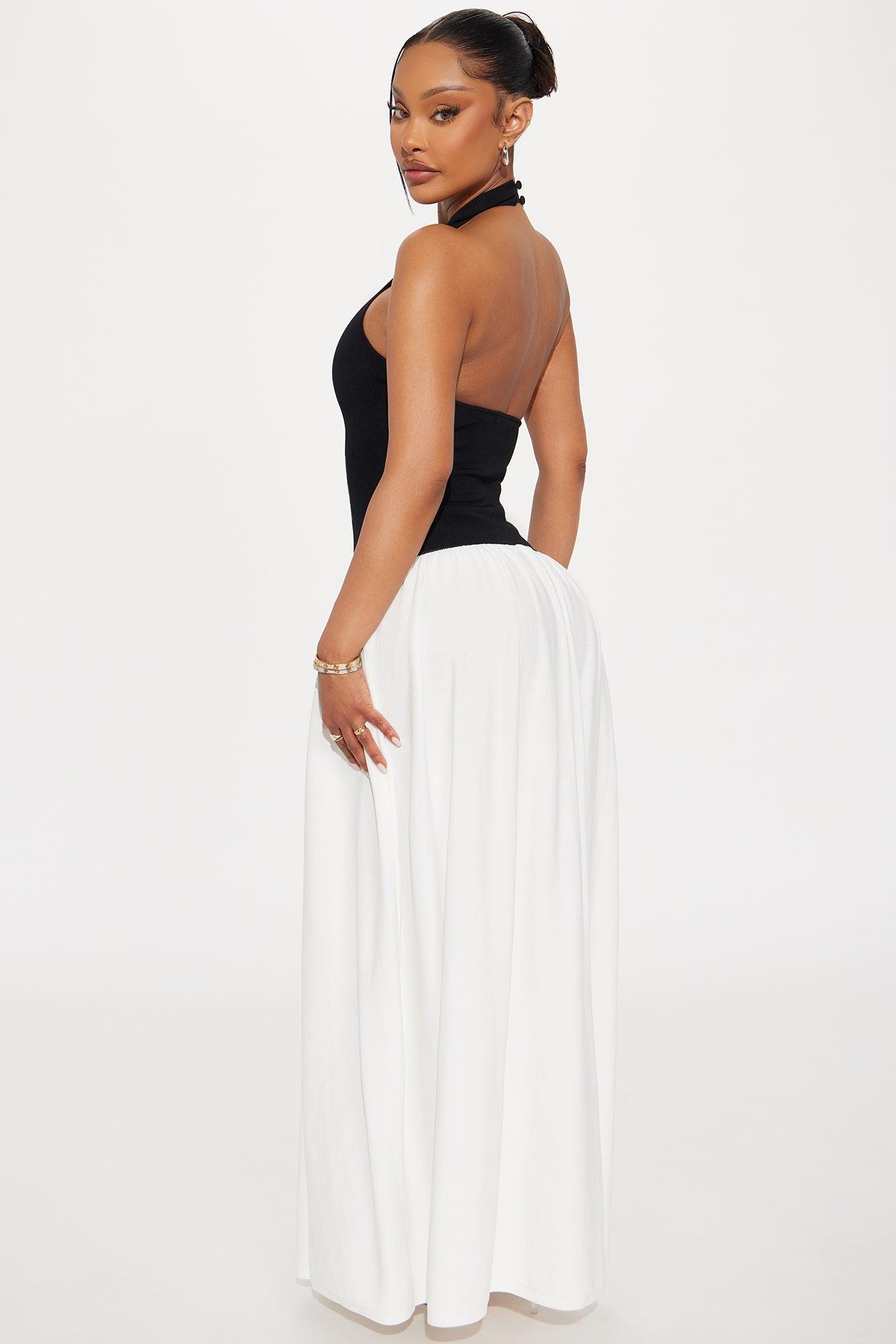 Gianna Mock Neck Maxi Dress - Black/combo Female Product Image