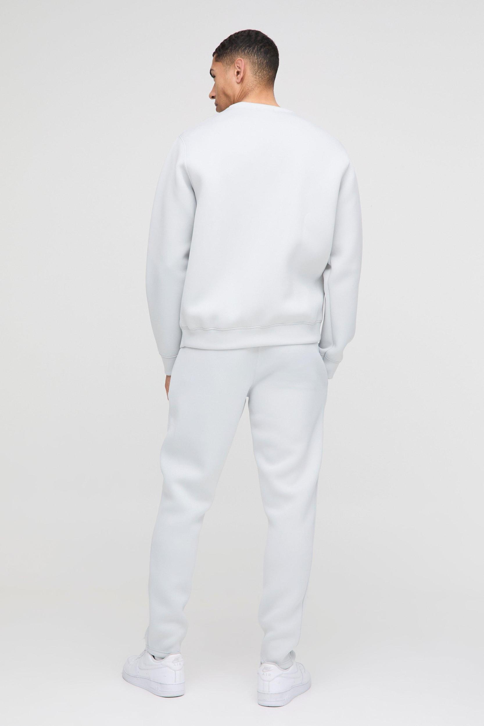 Regular Fit Bonded Scuba Sweatshirt Tracksuit | boohooMAN USA Product Image