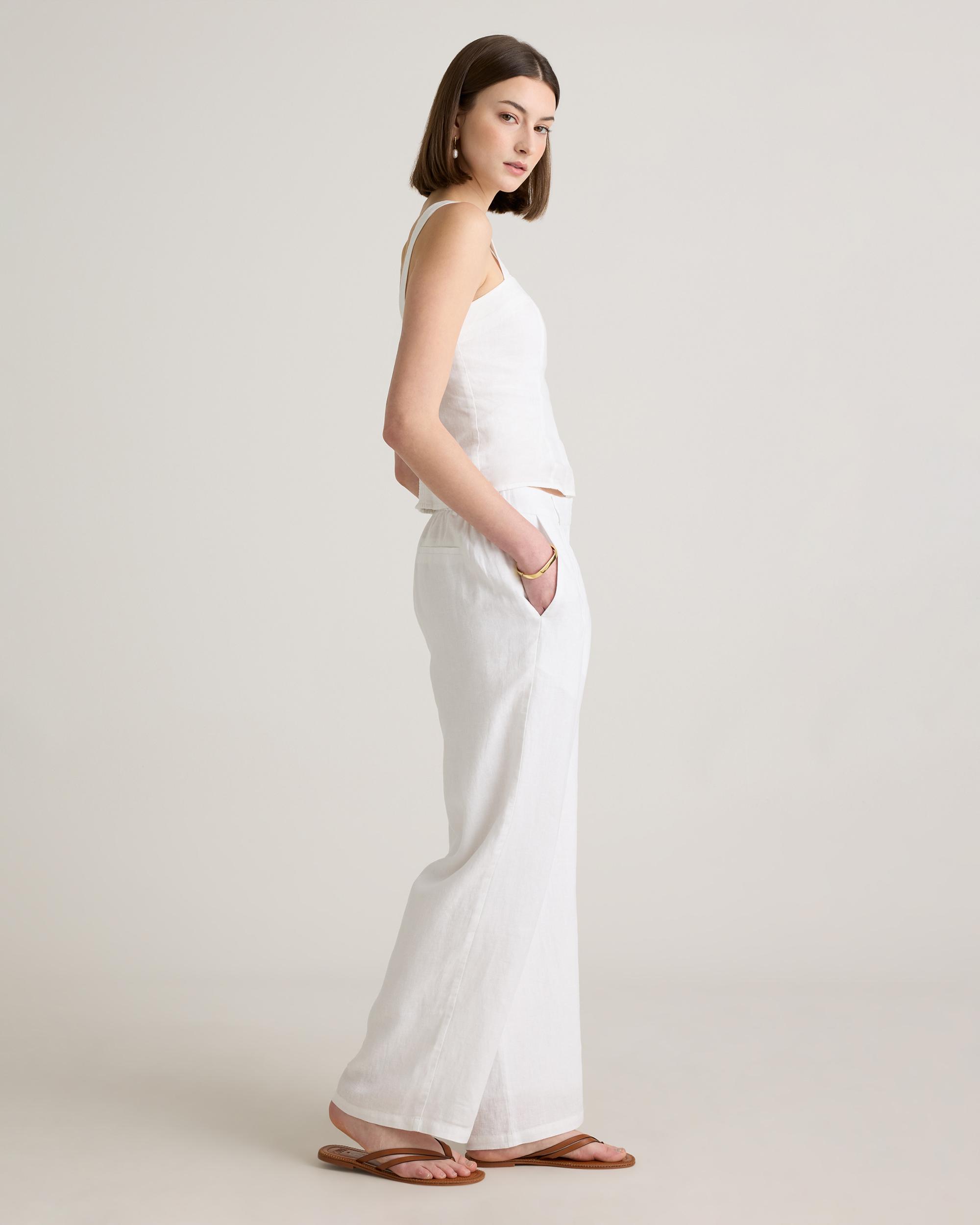 Quince | Women's 100% European Linen Pleated Trouser Product Image