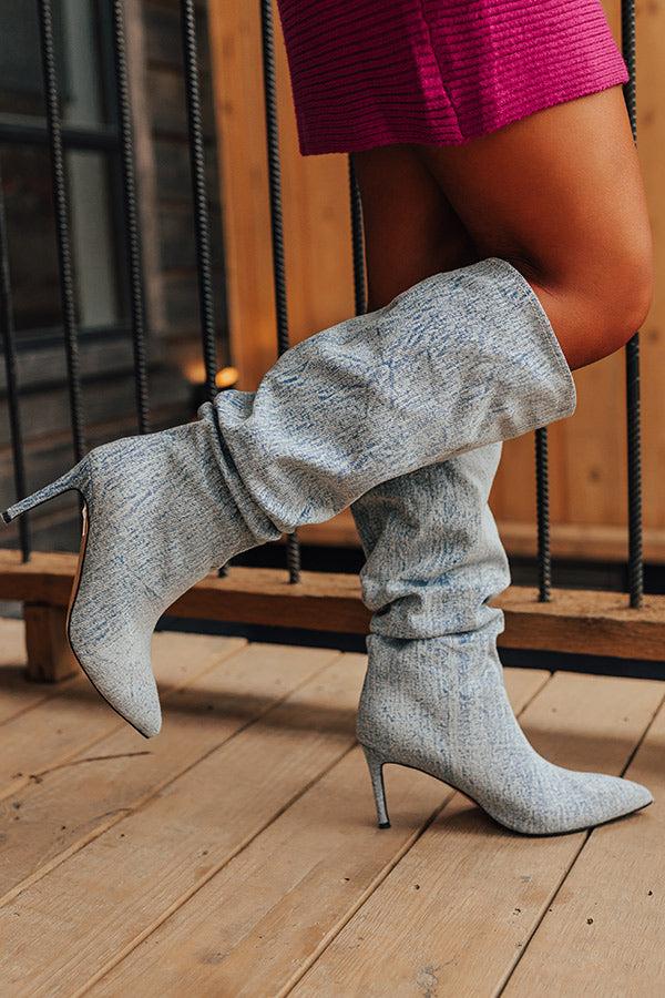 The Raleigh Knee High Denim Boot Product Image