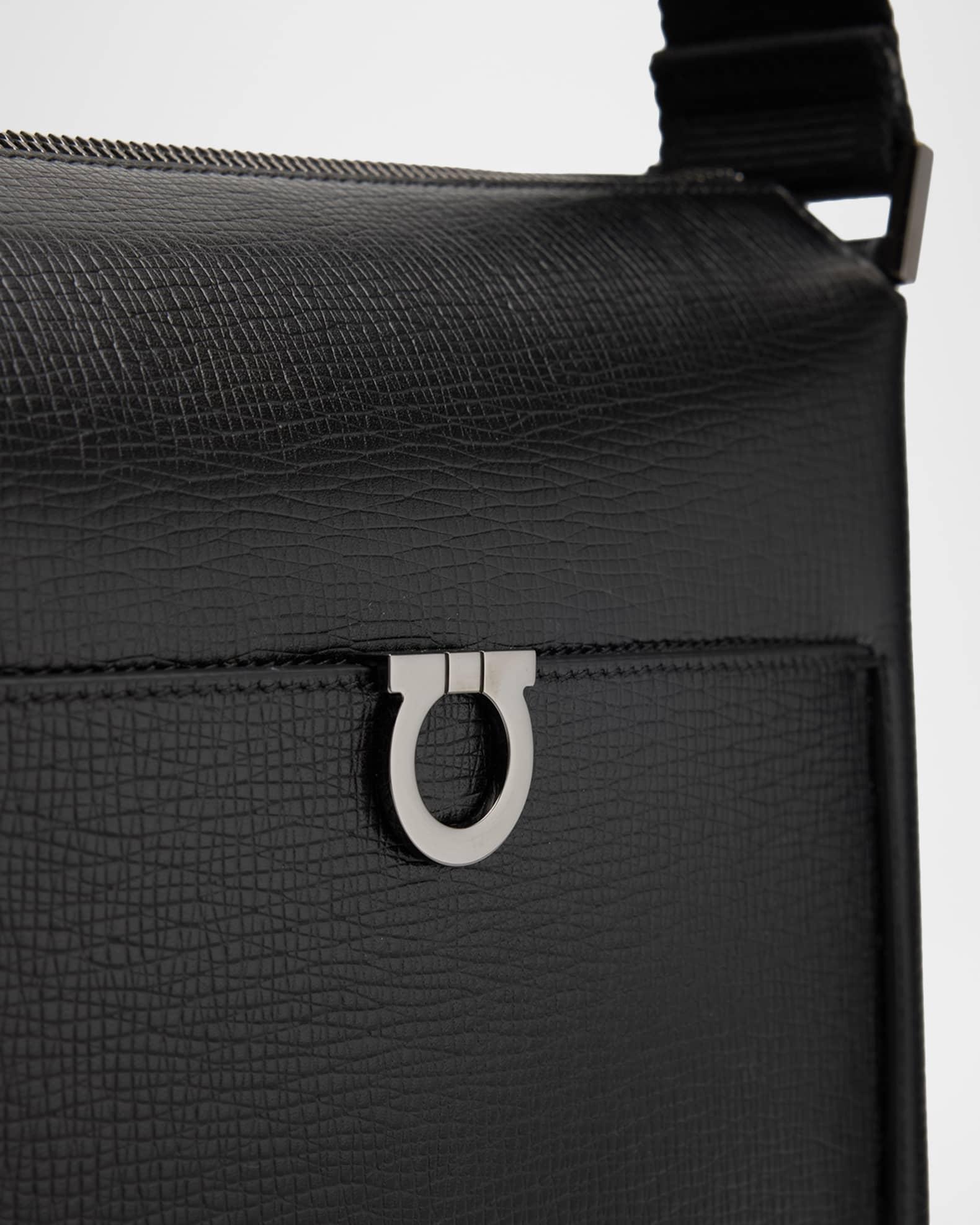 Men's Gancini Hammered Calfskin Crossbody Bag Product Image