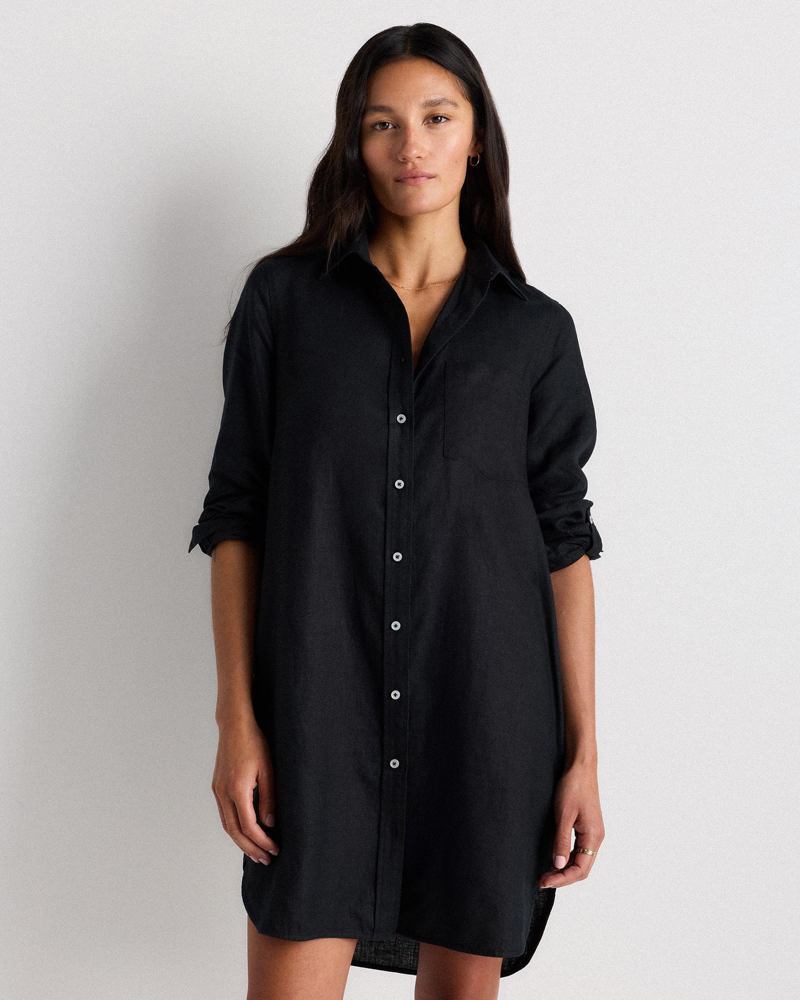 Quince | Women's 100% European Linen Shirt Dress Organic Linen Product Image
