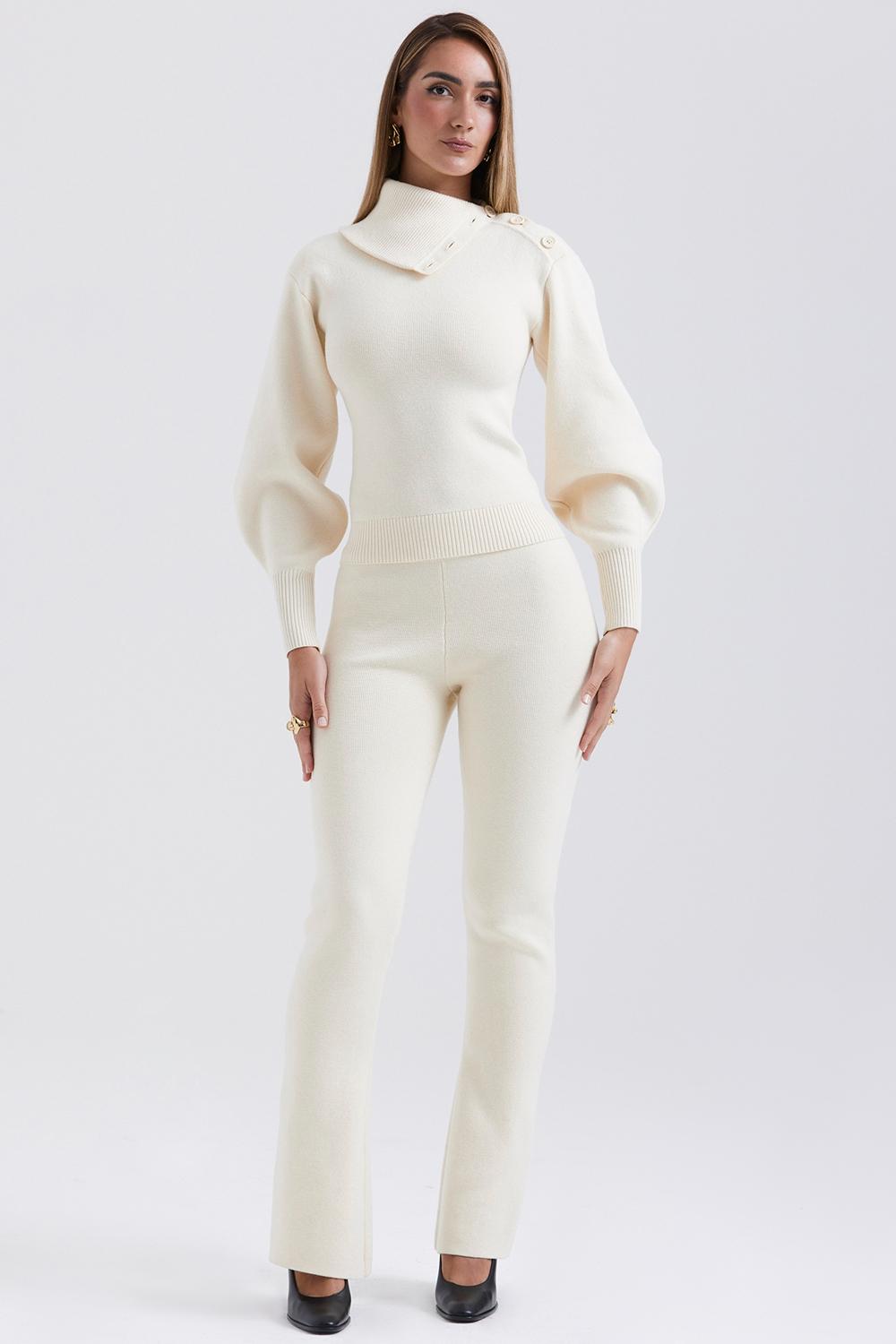 Nereida  cream cashmere blend trousers - sale Product Image
