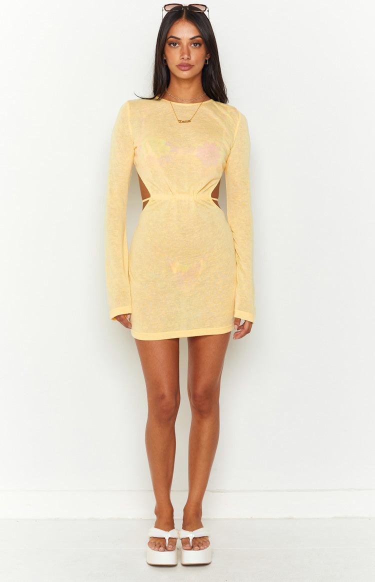 Dacota Yellow Backless Mini Dress Product Image