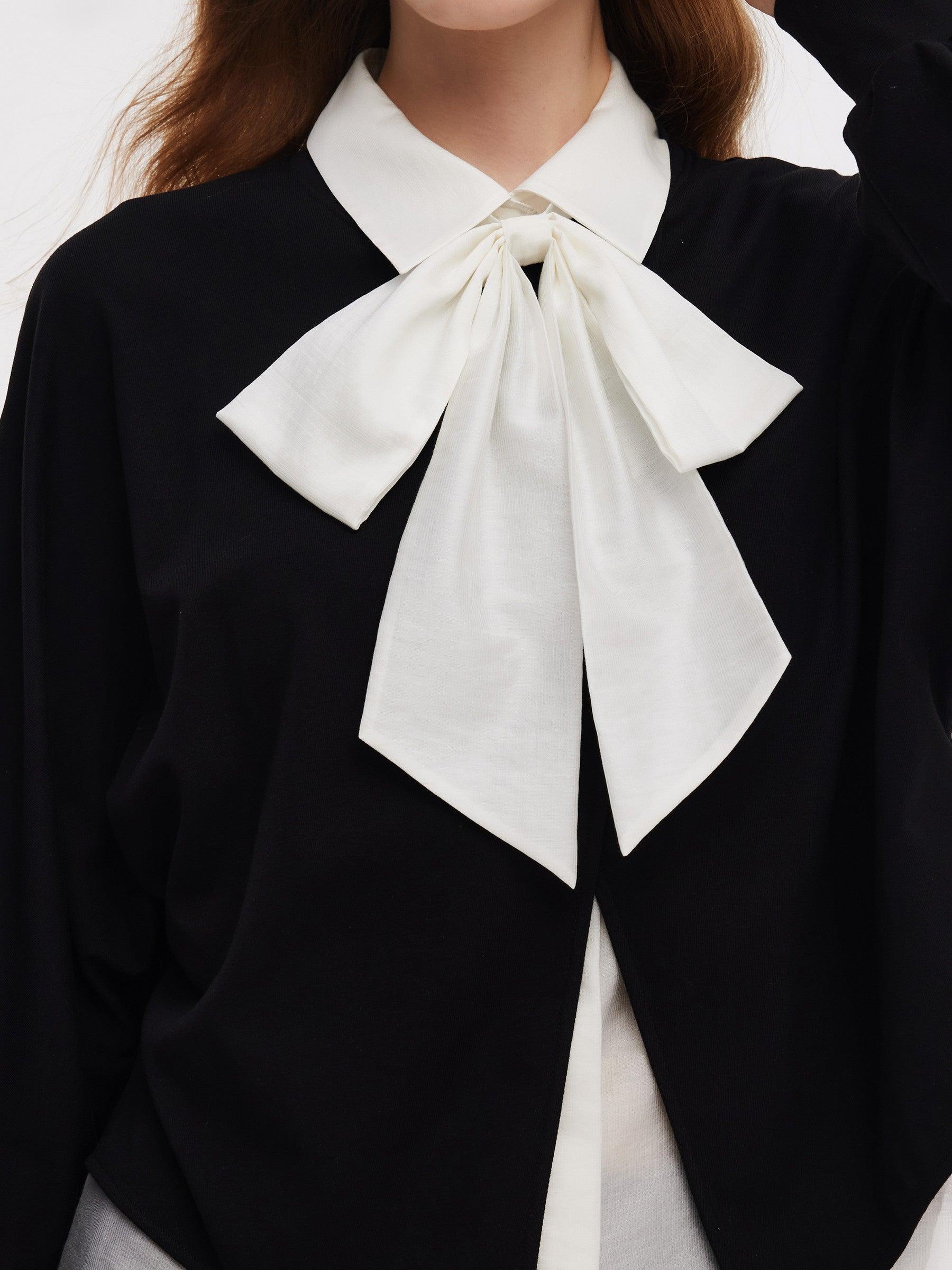 Front Slit Knit Top And Sleeveless Shirt Two-Piece Set Product Image