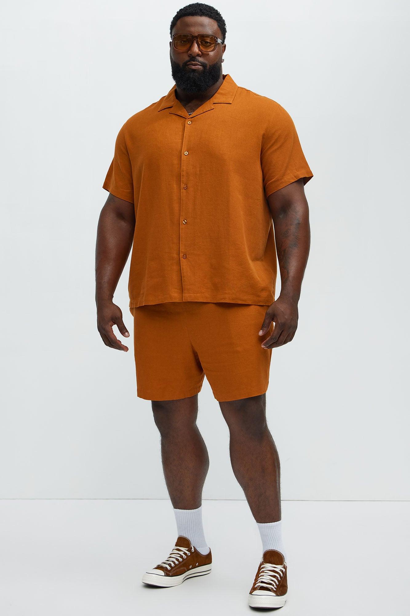Bahamas Linen Shorts - Rust Product Image