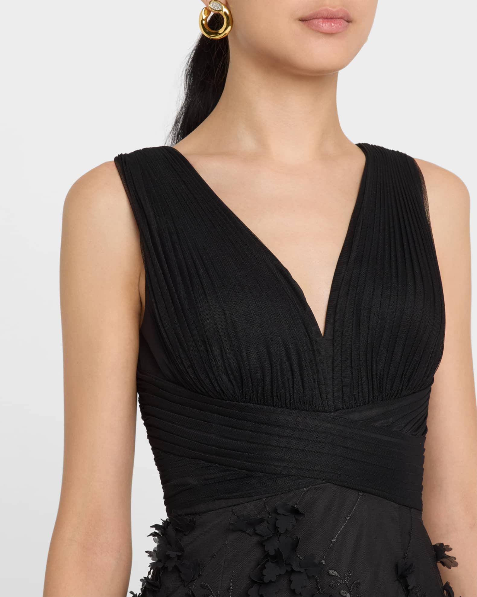 Embroidered Floral Applique Gown Product Image