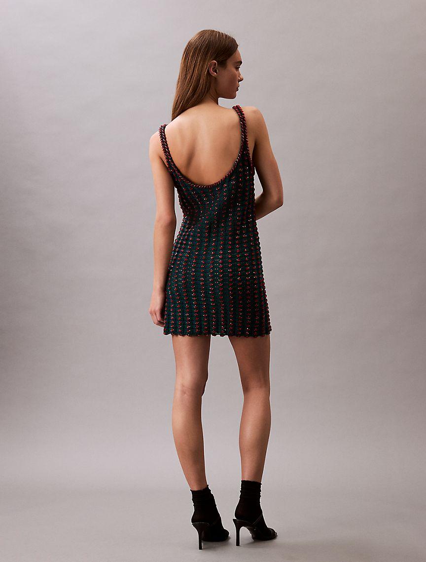 Crochet Beaded Tank Mini Dress Product Image