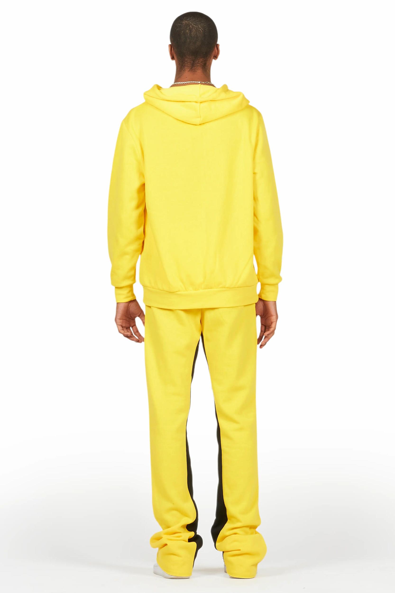 Raffer Yellow Hoodie Baggy Fit Pant Track Set Male Product Image