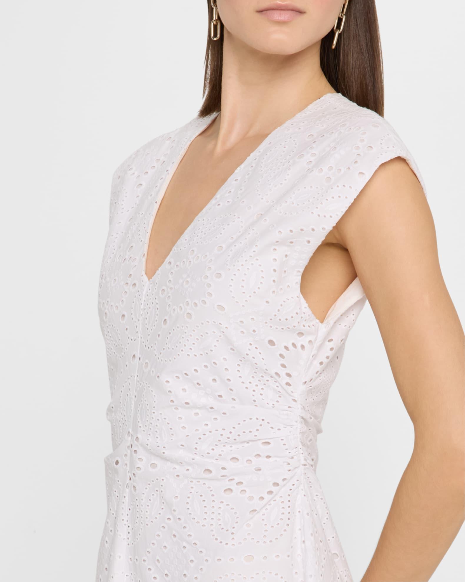 Aven Eyelet A-Line Midi Dress Product Image